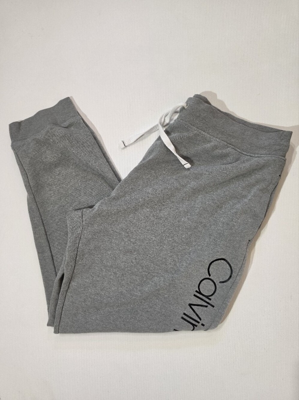 Calvin Klein Sleepwear Sweatpants Womens XL Grey Black Spellout Logo Loungewear